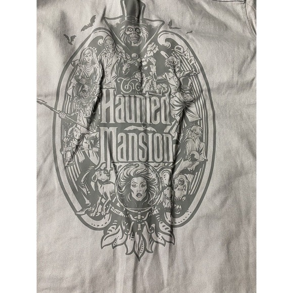 Disney Parks Shirt Jacket Mens Medium Gray Haunted Mansion Madame Leota Canvas - Picture 3 of 11